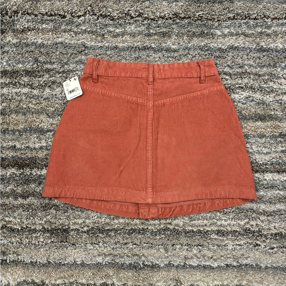 Free People Rust Corduroy Button-Front Mini Skirt - Picture 11 of 14